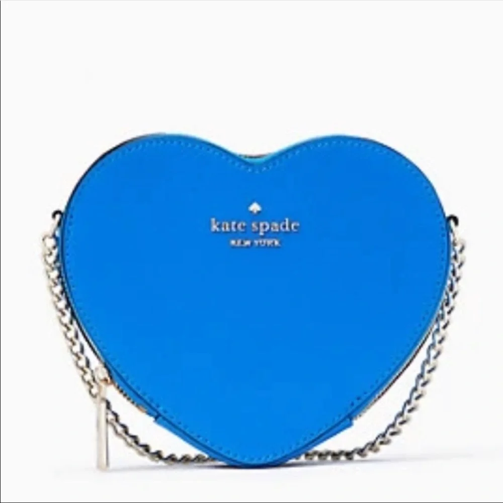 NWT KateSpade Love Shack Mini heart Crossbody Bag - blue